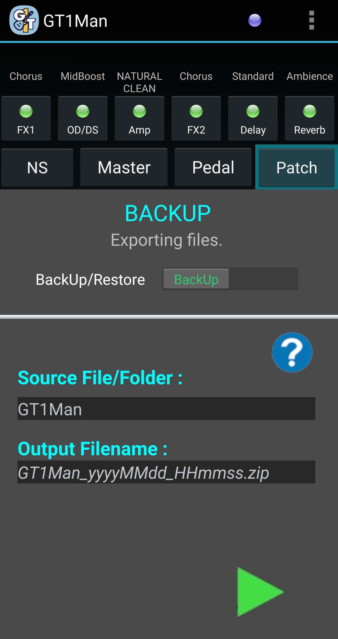 BackUpRestore BackUp mode GT1Man